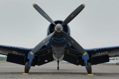 Observe the legendary Vought F4U Corsair, lovingly known as the Bent-Winged Bird.