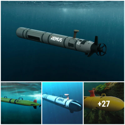 A robotic submarine with a long range continuously searches the water.