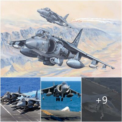 The AV-8B Harrier II stands as a technical wonder equipped with the ability for vertical takeoff and landing.