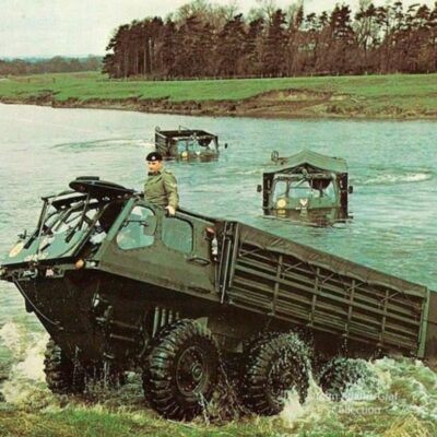 Alvis Stalwart’s on a river crossing in Germany