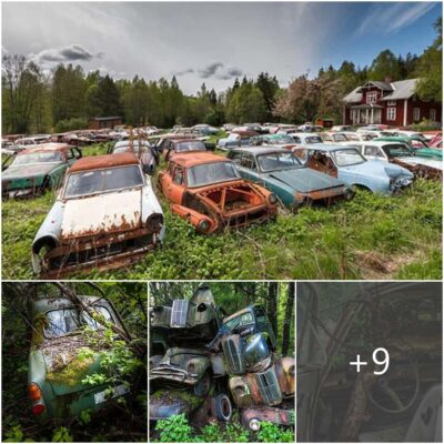 Captivating car enthusiasts worldwide: the fascinating tale of 1,000 vintage cars left to rust in the Swedish wilderness for decades.VoUyen