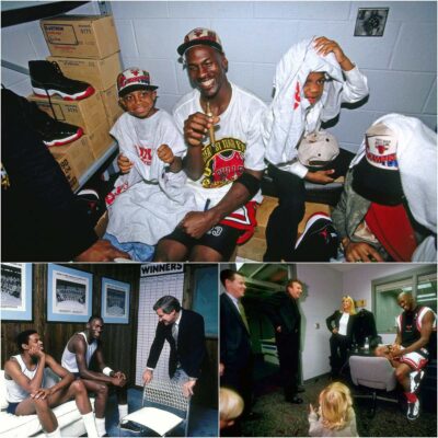 An Unforgettable Moment: Joe Montana and Family Share Laughter with Michael Jordan in His Exclusive United Center Suite, April 1998