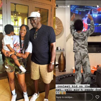 Jasmine Jordan Shares Pic With Her Father Michael Jordan And Shows Video Of Her Son Watching NBA All-Star Game