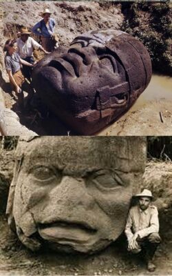THE MYSTERIOUS GIANT HEADS