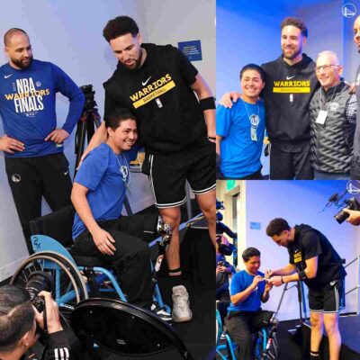 WARM-HEARTED: Golden State Warriors superstar Klay Thompson delivered a heartwarming surprise to a teenager from the Bay Area by presenting him with a specially customized basketball wheelchair